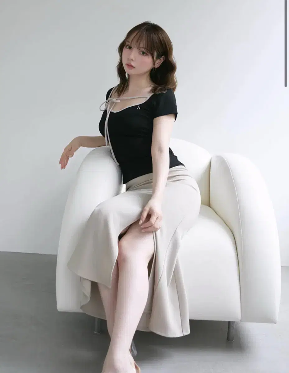 ワンピース andmary Nora slit dress ANDMARY】Nora slit dress
